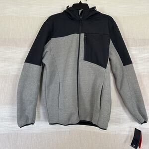 NWT Reebok Jacket Men's Large‎ Gray Black Full Zip Up Hoodie MRSP $165 New L
